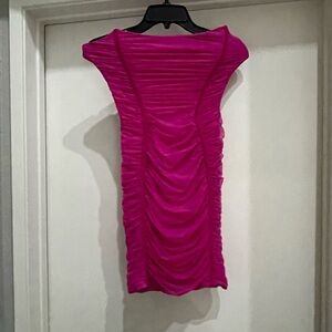 Fashion Nova Fuchsia Ruched Mini Dress